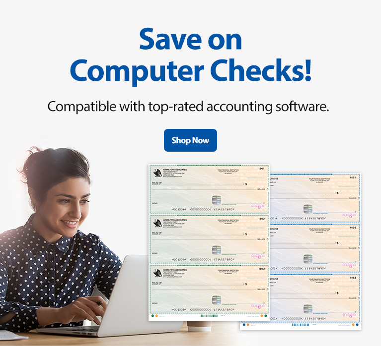 Save on Computer Checks! - Compatible with top-rated accounting software - Shop Now