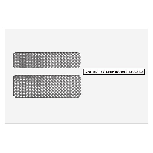 Self Seal Double Window Envelope for W-2 Laser 2-up Tax Forms