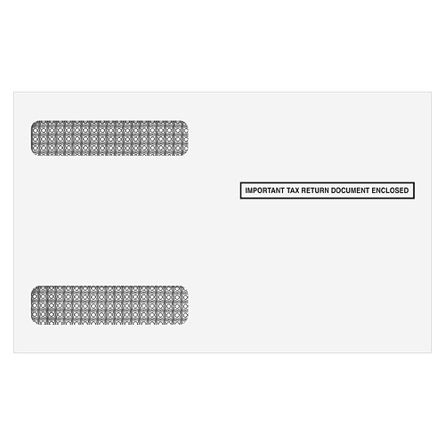Self Seal Double Window Envelope for W-2 Laser 4-up Horizontal Tax Forms