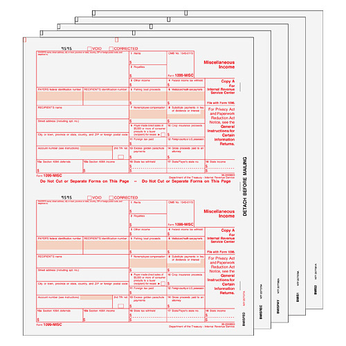 1099-MISC Laser 5 Part Tax Forms Set